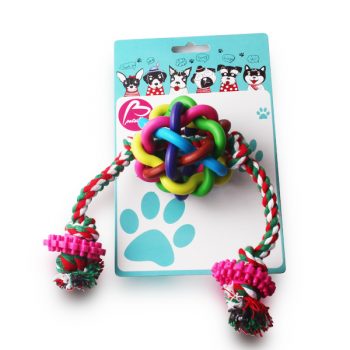 Ball-shaped TPR and Knot Rope for Interactive Tugging Style 3