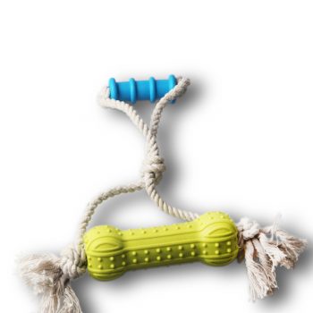 Bone-shaped TPR and Knot Ropes Dog Chew Toy