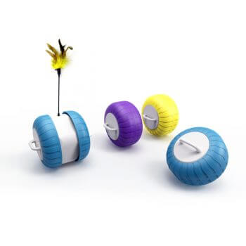 Tire-Shape Ball With Feather Cat Toy