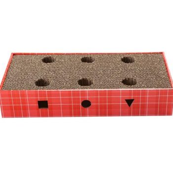 Rectangular Cat Cardboard Scratch Pad With Holes