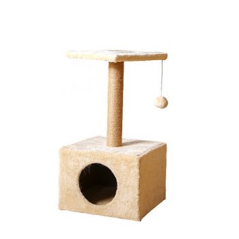 Cat Scratching Post House With Perch