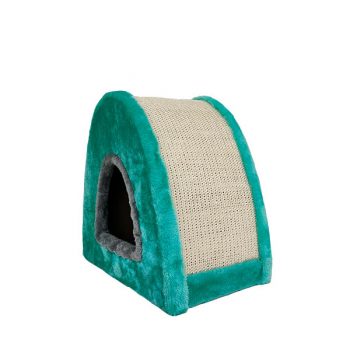Enclosed Cat Hole Bed With Sisal Scratch Board