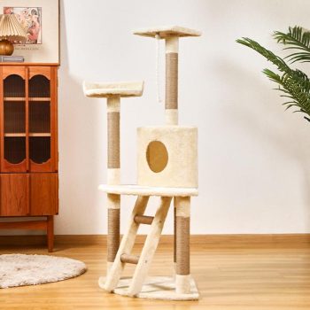 Cat Climbing Tree With Sisal Scratching Posts And Perch