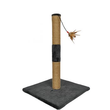 Cat Scratching Post With Hanging Feather Cat Toy