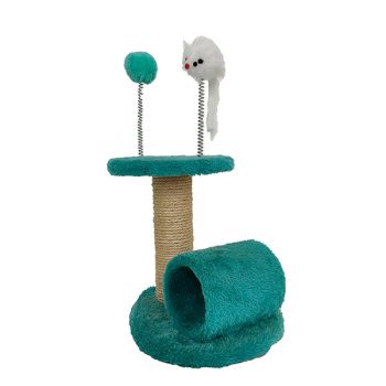 Cat Scratching Post With Tunnel And Two Plush Toys