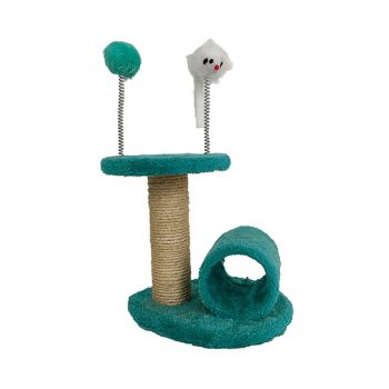 Cat Scratching Post With Tunnel And Two Plush Toys